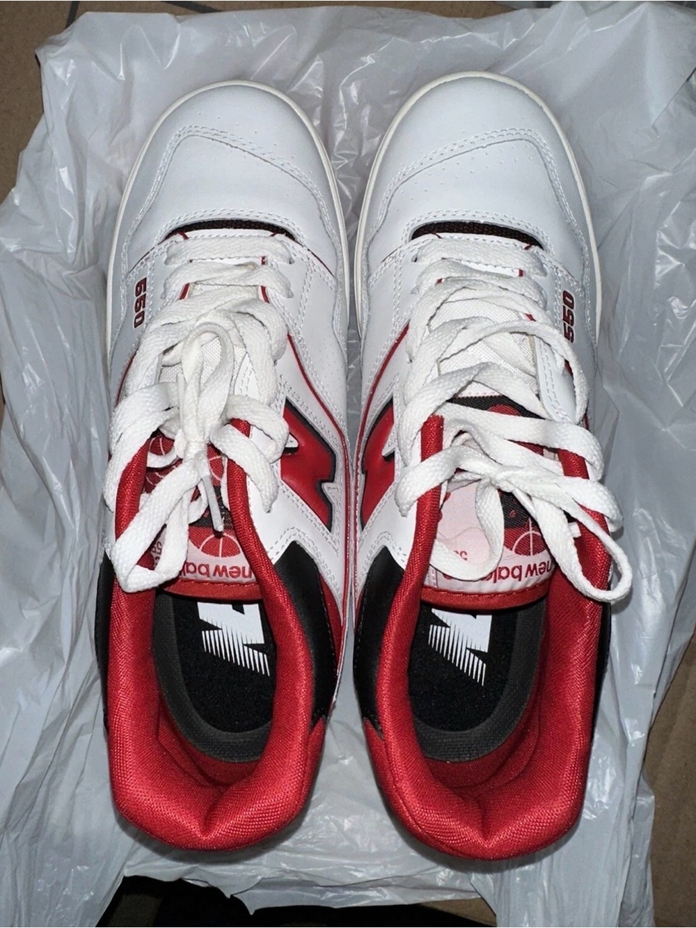 Size 8 - New Balance 550 White Team Red 2020